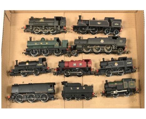 Hornby China &amp; Bachmann group of 10x unboxed Steam Locos. To include 0-4-4 BR Black 30031 Tank; 2-6-2 BR Black 5157 Tank 