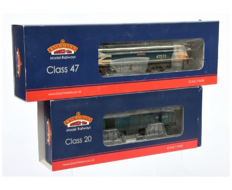 Bachmann 00 Gauge pair of BR weathered Diesel Locomotives consisting of 31-650Y class 47 large Log ' Ely Cathedral' No.47572 