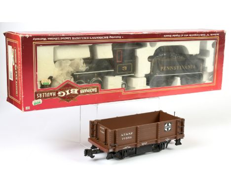 Bachmann Big Haulers G Gauge American Outline Ref 91114 2-4-2 Loco and Tanker Pennsylvania black No.3. Also this lot contains