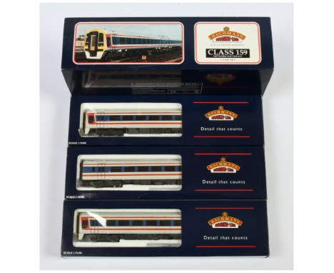 Bachmann OO 31-510 Network South East Class 159 3-car DMU No.159001, blue &amp; white livery. Conditions: Excellent Plus to N