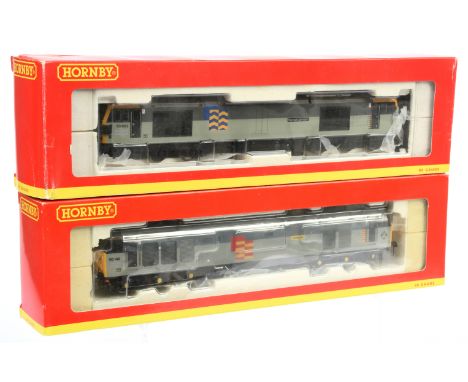 Hornby (China) pair of Diesel and Electric Locomotives consisting of Limited edition R2434 Class 50 Railfreight sector 2-tone