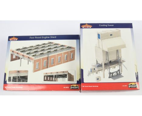 Bachmann OO Pair of Trackside Buildings. Comprising 44-050 Four Road Engine Shed & 44-070 Coaling Tower - small add on part m