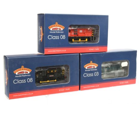 Bachmann 00 Gauge group of Diesel Shunter/ Industrial Locomotives consisting of 31-363 class 03 in BR weathered blue No.03 16