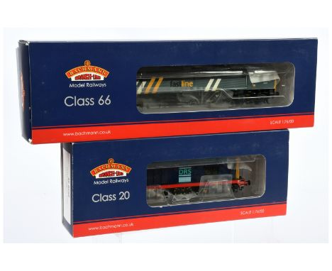 Bachmann 00 Gauge pair of Diesel Locomotives consisting of Limited Edition 32-979Y class 66 Fastline 2-tone grey No.66301 pro