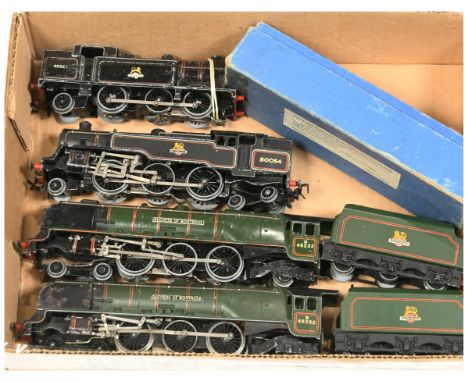 Hornby Dublo group of 4x 3-rail steam locos. Comprising EDL17 0-6-2 BR Black 69567 tank - boxed (missing body locating screw)