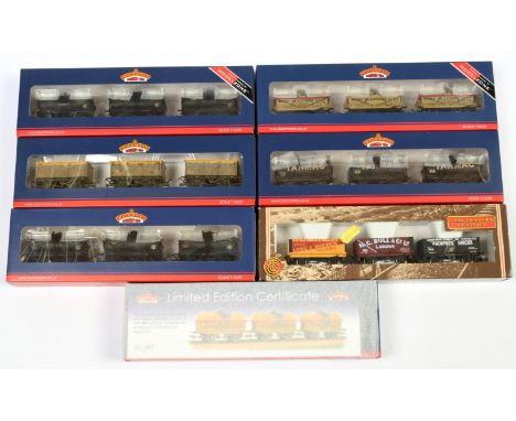 Bachmann 00 Gauge group of 3 wagon packs consisting of 37-670A Tarmac Tankers weathered, 37-666B Esso Tankers weathered, 37-6