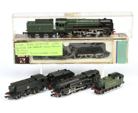 Trix, Lima &amp; Graham Farish N gauge group of Steam Loco's. Comprising Trix 4-6-2 BR Green 70036 "Boadicea"; Lima 258 0-6-0