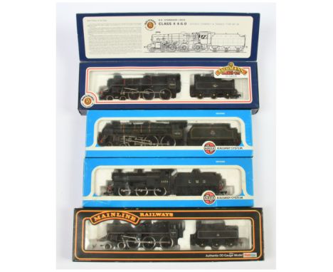 Airfix, Bachmann &amp; Mainline a boxed group of steam Locomotives to include Airfix No. 54122-6 0-6-0 LMS 4F Fowler class "4