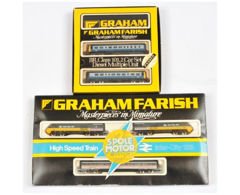 Graham Farish N gauge Pair of BR train packs. Comprising 8126 BR InterCity 125 HST set with power & non power cars + centre c