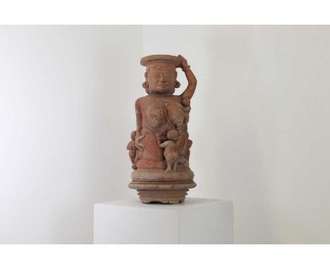 A terracotta figure of Men Brayut, 14th century, East Javanese,  62.5cm highCondition ReportWear commensurate with the age an