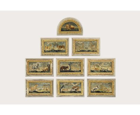 A set of nine pietra dura panels,mid-17th century, Florentine, in the manner of Baccio del Bianco for the Grand Ducal worksho