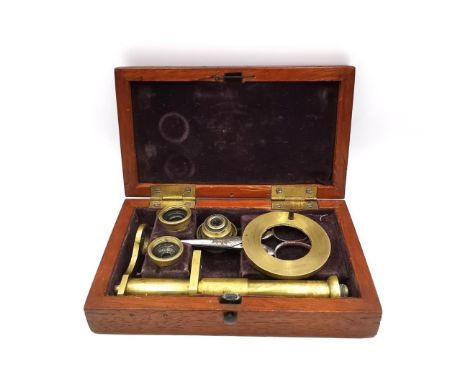 A 19th century cased botanical microscope. L.12 W.7 H.3cm