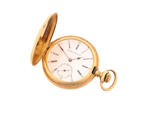 A Bohm Bristol Co, full hunter pocket watch, featuring a Swiss-made keyless wound movement signed The Bohm Bristol Co. Denver