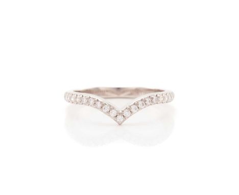 Tiffany & Co. - Soleste V band ring set with brilliant-cut diamonds, the V-shaped ring enhancer is signed by Tiffany and mark