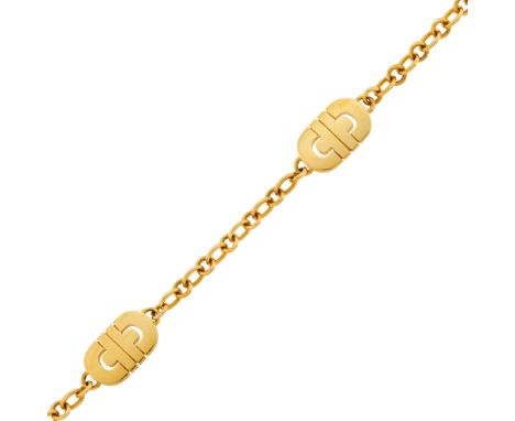 18 kt., signed Bulgari, Made in Italy, ap. 11.2 dwts. Length 8 1/2 inches, adjustable.Width 3/8 inch.Width 3/8 inch.Any condi