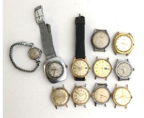 A mixed lot 11 watches, including Ingesol, Timex, and Services 