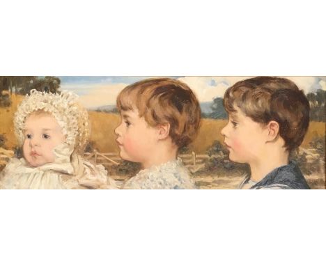 Frank Moss Bennett (1874-1953), family portrait, oil on board, inscribed to stretcher 'Henry Richard Bennett 1896, Keighley M