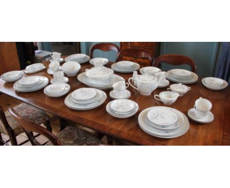 An extensive Japanese Noritake R.C dinner service comprising, twelve dinner plates 27cm diameter, twelve side plates 21cm dia