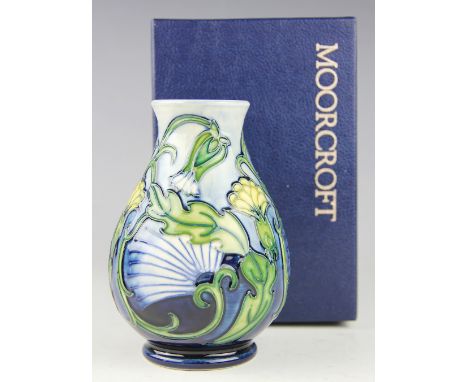 A Moorcroft special events Rough Hawksbeard vase, 1997 centenary, designed by Rachel Bishop, signed in gilt to underside 'J.M