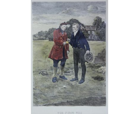 Lawrence Josset (engraver),Colour golf print,St Andrews 1800, published Fores Gallery, 25cm x 32cm, Framed and glazed, with a