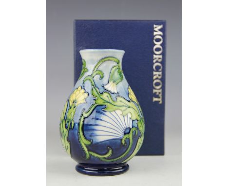 A Moorcroft Hawksbeard pattern ovoid vase, c.1997, designed by Rachel Bishop, signed in gilt, impressed and painted marks, 13