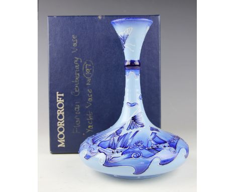 A Moorcroft limited edition Florian centenary Yacht vase, designed by William Moorcroft and presented by Moorcroft pottery, N