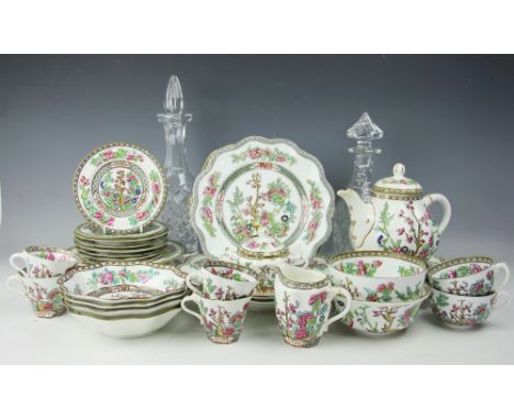 A miscellaneous collection of Coalport Indian Tree pattern dinner, tea and coffee wares to include a teapot, sugar bowl milk 