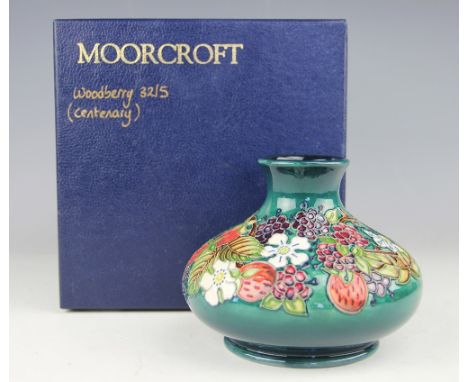 A Moorcroft Woodberry pattern ovoid vase, c.1996, designed by Rachel Bishop, numbered 1361, signed in gilt, impressed and pai