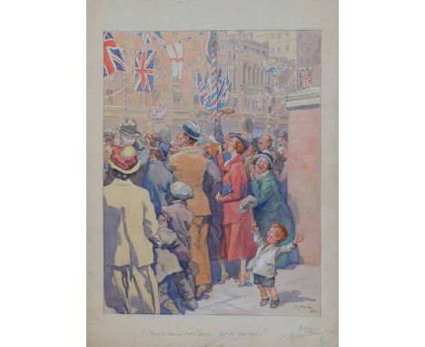 George Loraine Stampa (1875-1951),   "They're comin' nah 'Orace - Let 'im 'ear yer", signed and dated '37, titled in margin, 