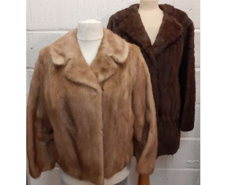 Two vintage furs comprising a brown squirrel coat 40/42" chest x 29" long and a blonde mink jacket, approx 38" chest x 22" lo
