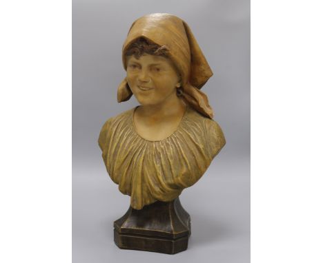 A Goldscheider bust of a girl