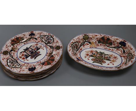 A Spode pattern 2283 seven piece part dessert set