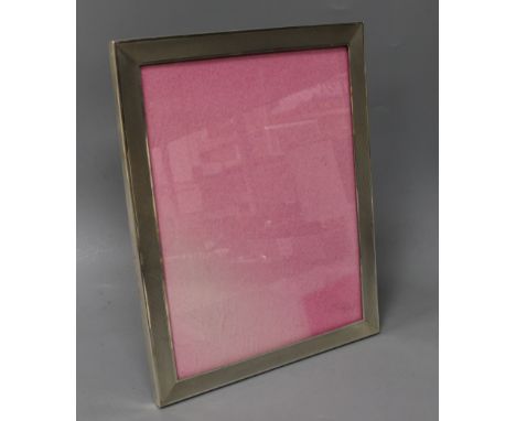 A 1960's engine turned silver rectangular photograph frame, 25.6cm.