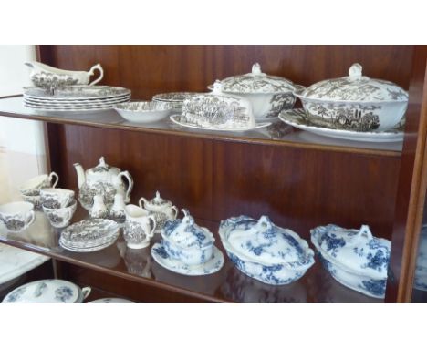 A Royal Semi Porcelain  "Princess Pattern" Booths, England R No. 183173/3 Dinner Service, comprising two lidded tureens, sauc
