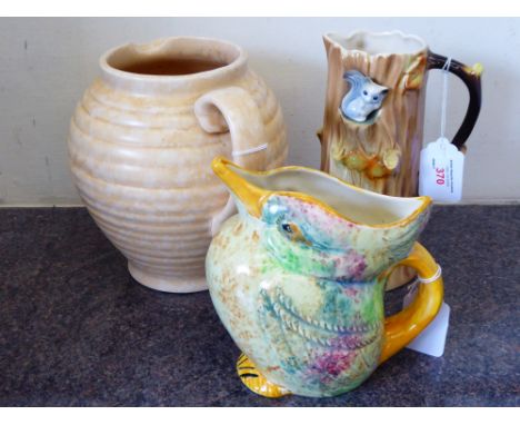 Miscellaneous Carlton Ware Style Porcelain, including a Hornsea Pottery Fauna jug depicting a young deer and squirrel on a tr