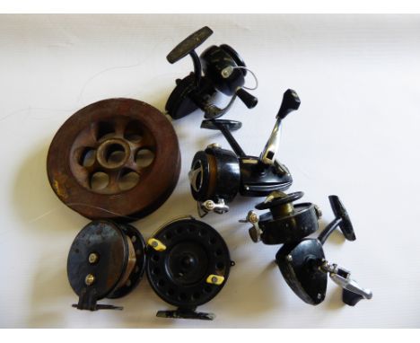 Vintage Fishing Reels, including K.P. Morris & Co., Elite, mainly spinning reels.