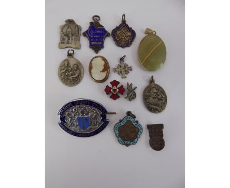 Miscellaneous Medallions, including silver and enamel Guildhall School of Music, Cheshire County Council Ambulance, London Ac