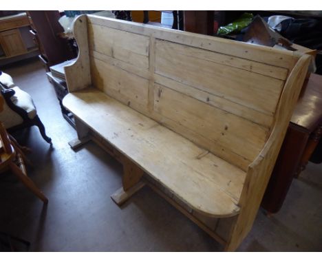 A Vintage Bleached Pine Settle, approx 150 x 50 x 103 cms.