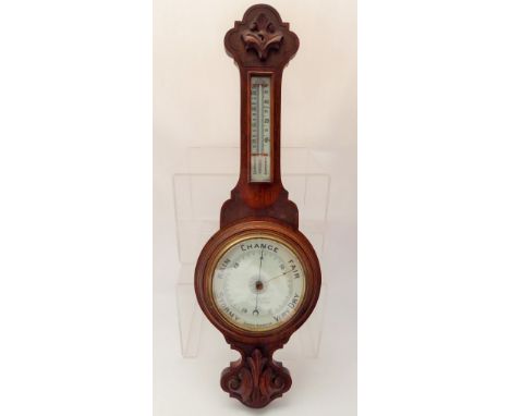 An Oak Cased Aneroid Barometer, approx 74 cms.