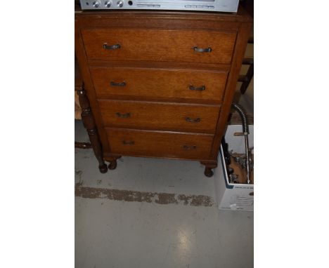 An early 20th century compact bedroom chest of four drawers,
width approx. 68cm&nbsp;
height 94cm
depth 45cm
