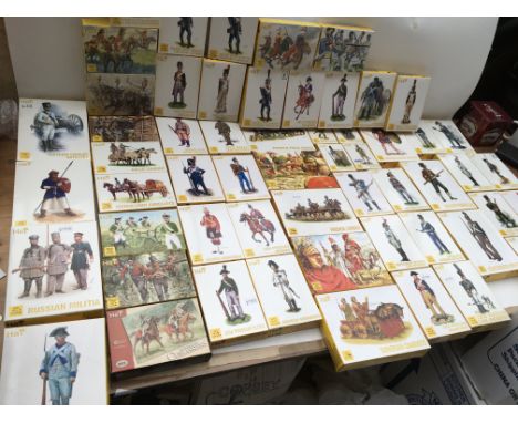 A collection of boxed Hat model kits , 1:72 scale military figures and artillery