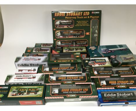 Corgi toys , boxed , Eddie Stobart die cast vehicles including Motorway playset and playmat and Atlas boxed Eddie Stobart die