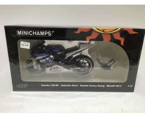 Minichamps, 1:12 scale, Valentino Rossi collection, Yamaha YZR-M1, Yamaha factory racing , MotoGP 2013, boxed