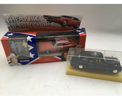 Corgi toys, The Dukes of Hazzard, boxed car and figures also Dinky Rolls Royce phantom, #291 boxed