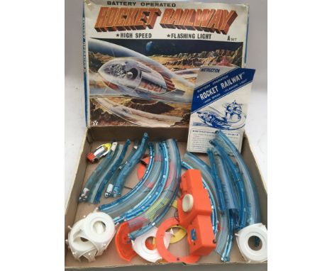 1960s scarce boxed Japanese, battery operated, Rocket railway, Space robot toy, made by Yone