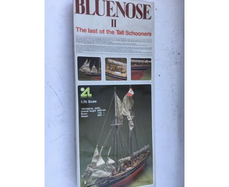 Artesania latina, 1:75 scale Bluenose ll, model kit of a tall Schooner, length 586mmm x height 590mm, mint in box