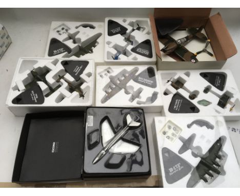 A collection of boxed diecast aircraft including Corgi, Atlas etc