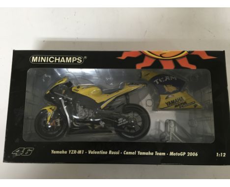 Minichamps, 1:12 scale, Valentino Rossi collection, Yamaha YZR-M1, Camel Yamaha team , MotoGP 2006, boxed