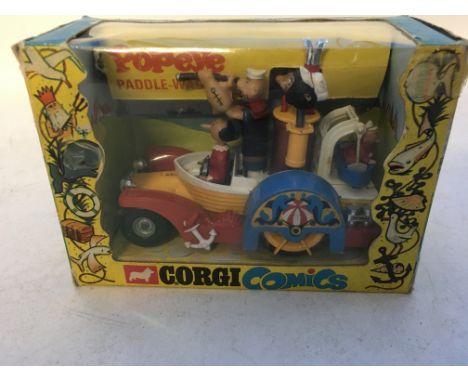 Corgi comics toys, #802, Popeye paddle wagon, mint and boxed