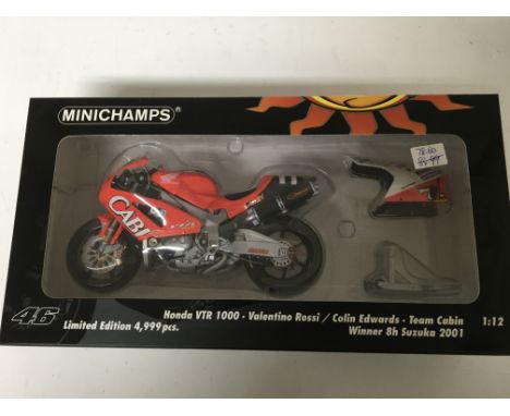 Minichamps, 1:12 scale, Valentino Rossi collection, Honda VRT 1000, winner 8 hour Suzuka 2001, Valentino Rossi/ Colin Edwards